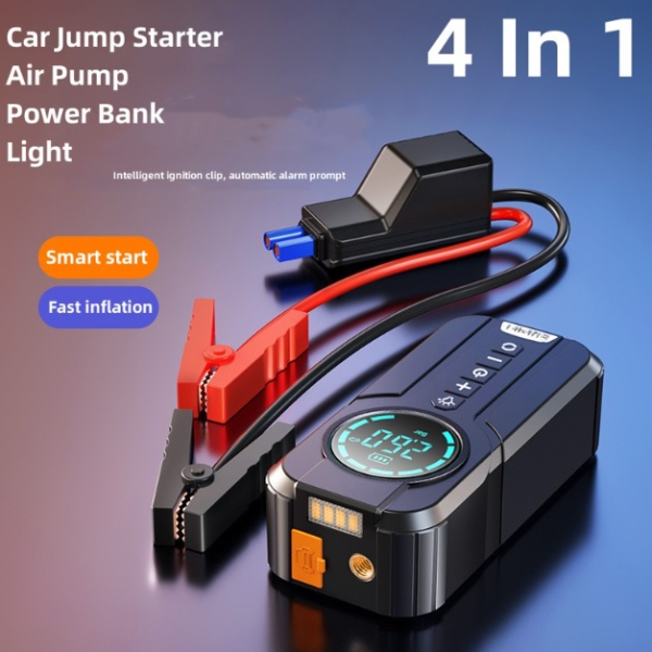 4-In-1 Car Jump Starter, Air Pump, Power Bank, Torchlight